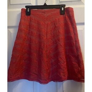 BCBGMAXAZRIA Skirt A Line  X-Small  Skirt Orange Nylon/Spandex
